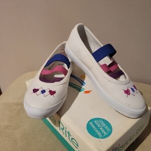 Stride Rite Kids' White Canvas Shoes with Colorful Accents